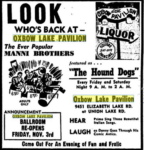 Oxbow Lake Pavilion - October 1961 Ad